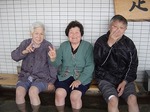 足湯でにっこり！！ぽっかぽか