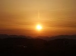 ケアハウス最上階からの夕焼け風景