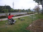 畑に水分補給