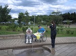 こどもの森公園の噴水にて