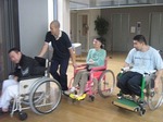 避難訓練　避難中