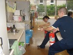 避難訓練　初期消火