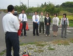 総合防災訓練　消化訓練　消火器取り扱い説明