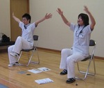 介護予防教室　寝たきりにならないために　準備運動