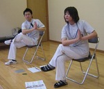 介護予防教室　寝たきりにならないために　準備運動