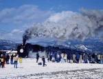 雪原のSL　D51を撮影するカメラマンたち
