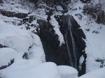 雪の中の湯滝　栃木県　日光国立公園内